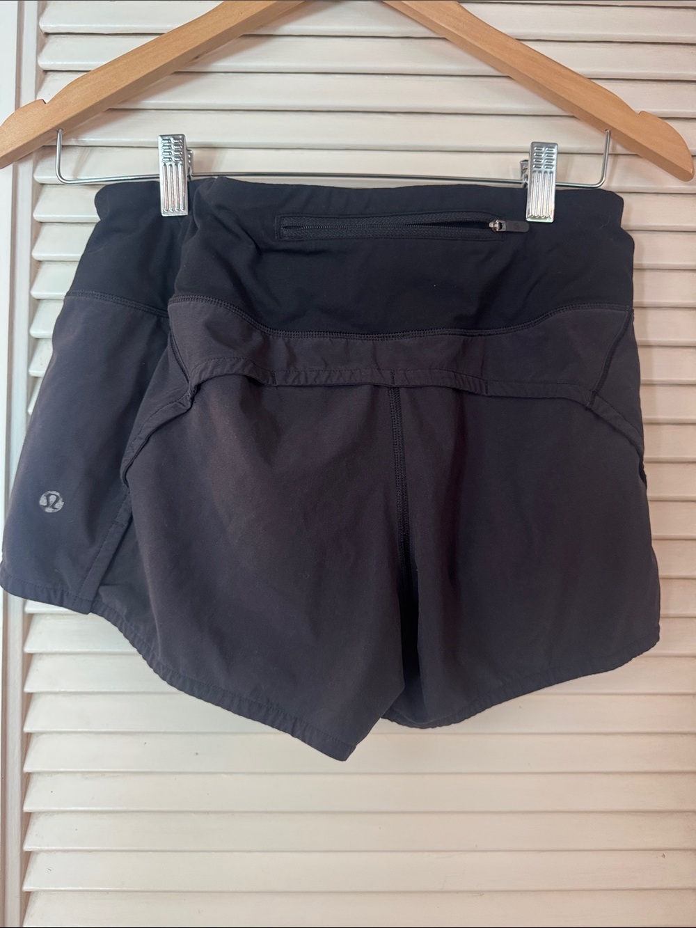 lululemon athletica Black Women's Athletic Shorts with Back Zipper